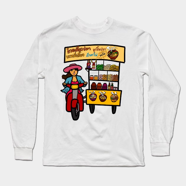 Thai street food vendor Thailand Long Sleeve T-Shirt by Nalidsa